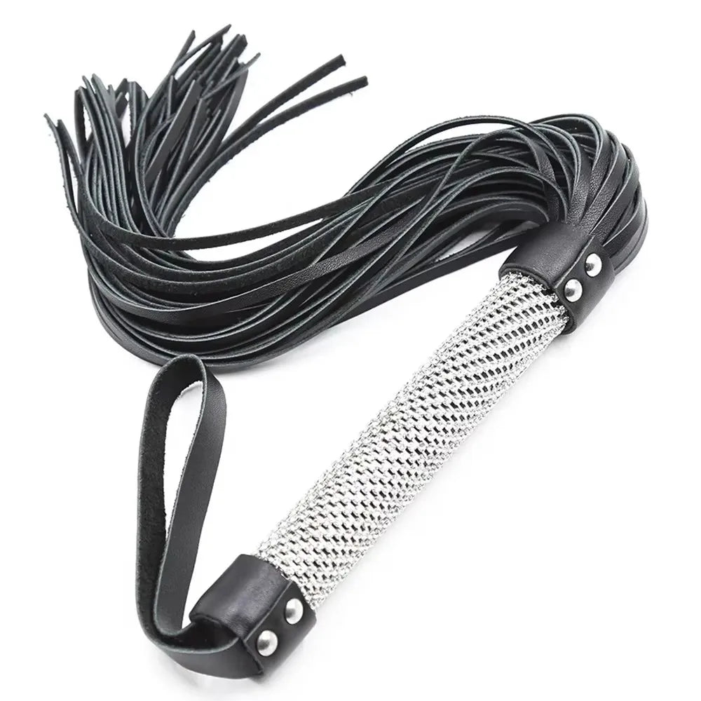 Crystal Handle Leather COW Whip – Cattle, Sheep & Goat Supplies