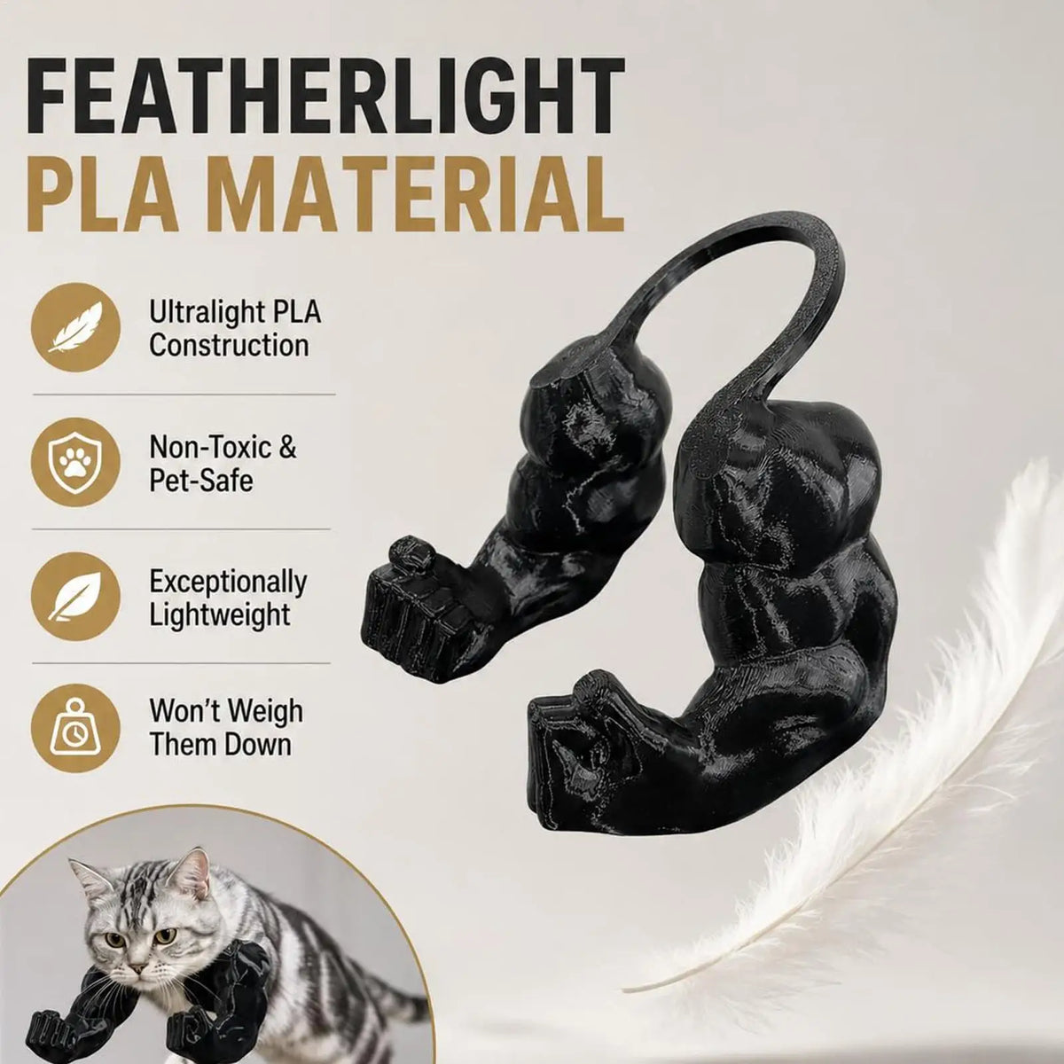 3D Printed Cat Muscle Arms Funny Cosplay - ProPawPet.com