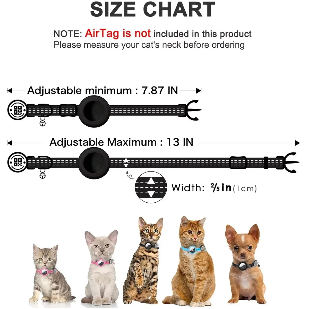 for AirTag GPS Cat Collar with QR Tag, - ProPawPet.com