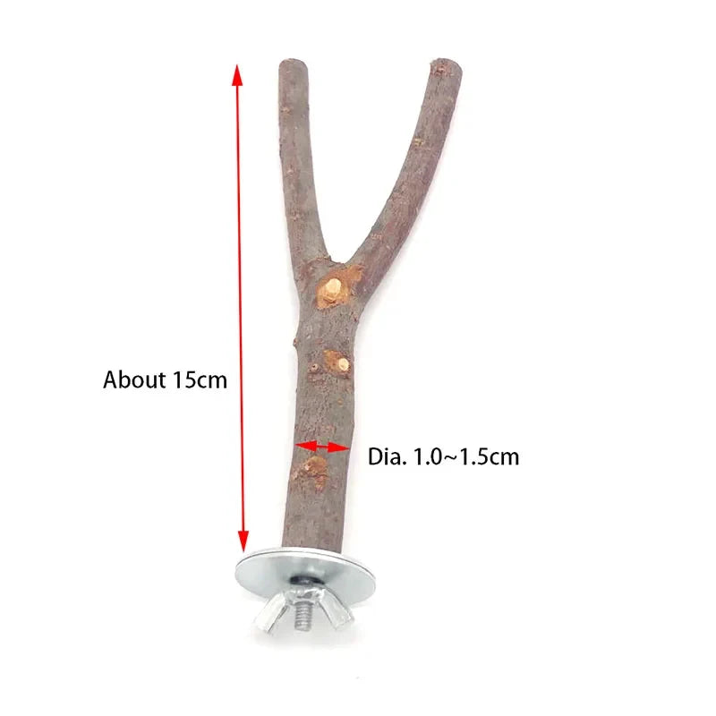 Natural Wood Pet Parrot Raw Fork Tree – Bird Toys & Play