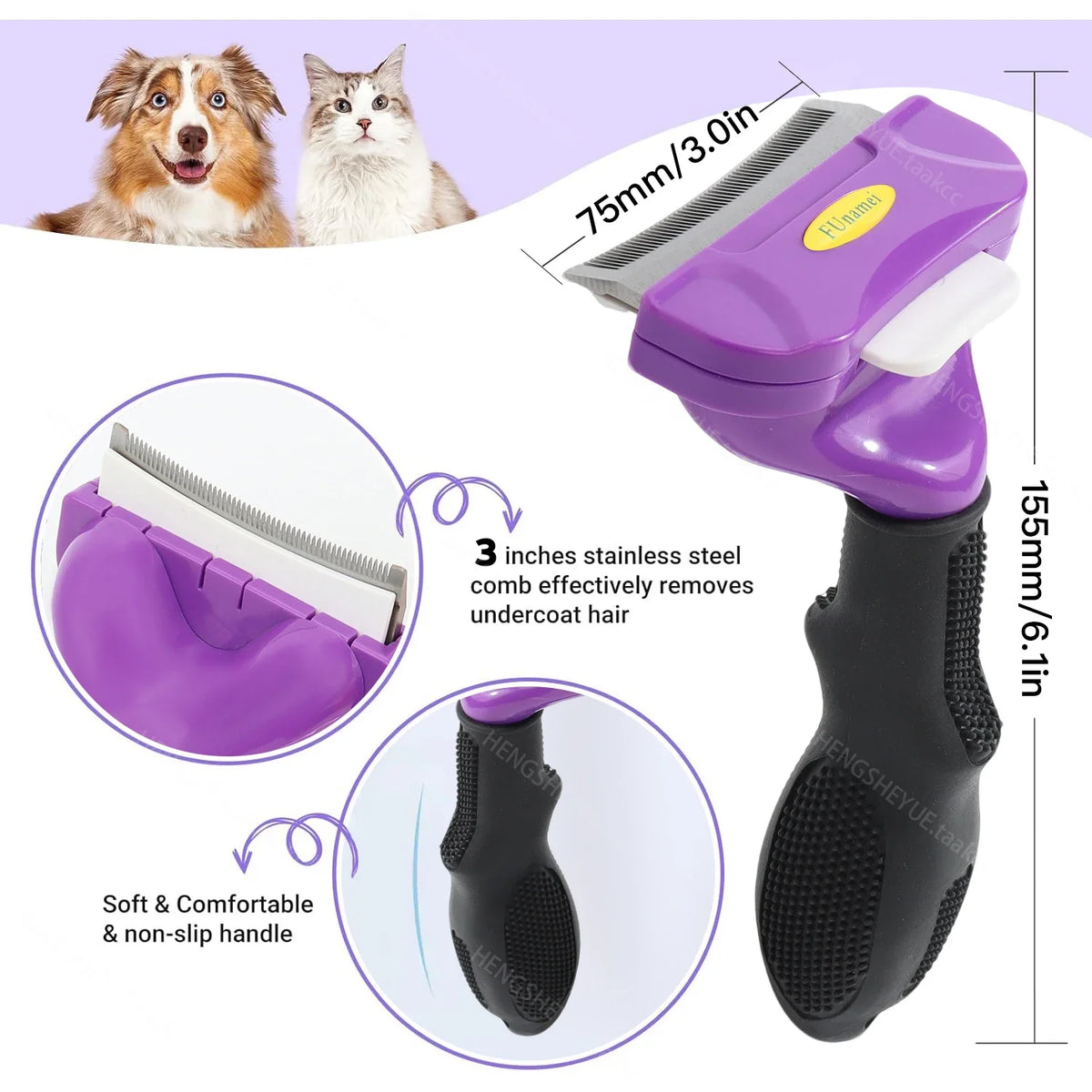 Cat Hair Removal Comb Cat Brush Pet Grooming - ProPawPet.com