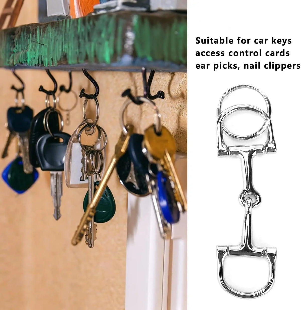 1 Pcs Horse Snaffle Bits Key Chain Silver - ProPawPet.com
