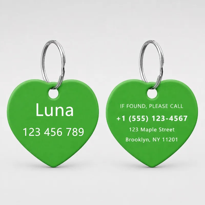 Personalized Custom Aluminum Heart Shape Pet - ProPawPet.com
