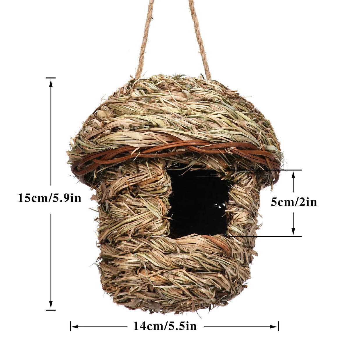 Outdoor Ecological Handmade Straw Parrot Bird Nest – 2 Colors