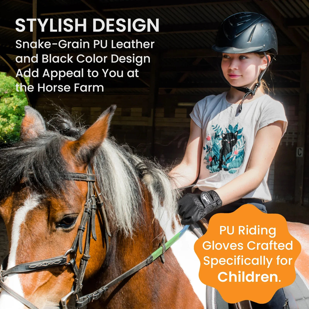 Kids PU Leather Grip Horse Riding Gloves 1 - ProPawPet.com