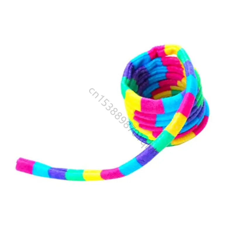Engaging Safe Rainbow Striped Plush Stretchable Spring Cats – Cat Supplies