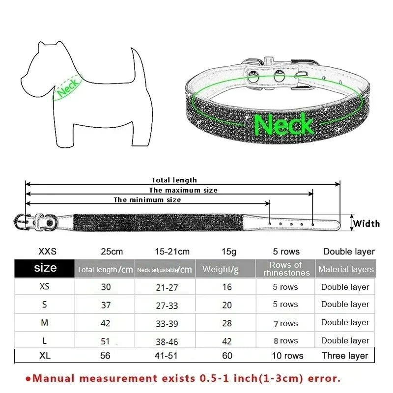 Suede Fiber Crystal Dog Collar Comfortable - ProPawPet.com