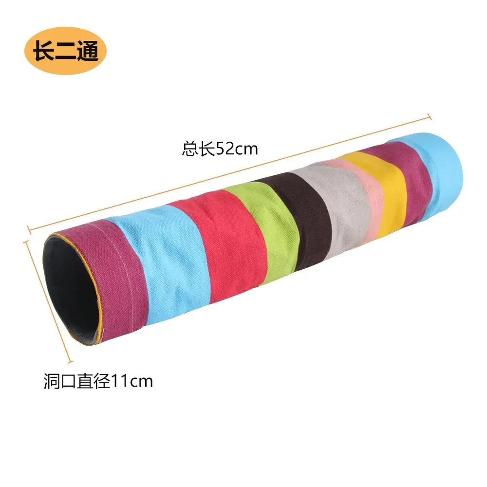 Rainbow Leopard Print Foldable Pet Tunnel, Portable