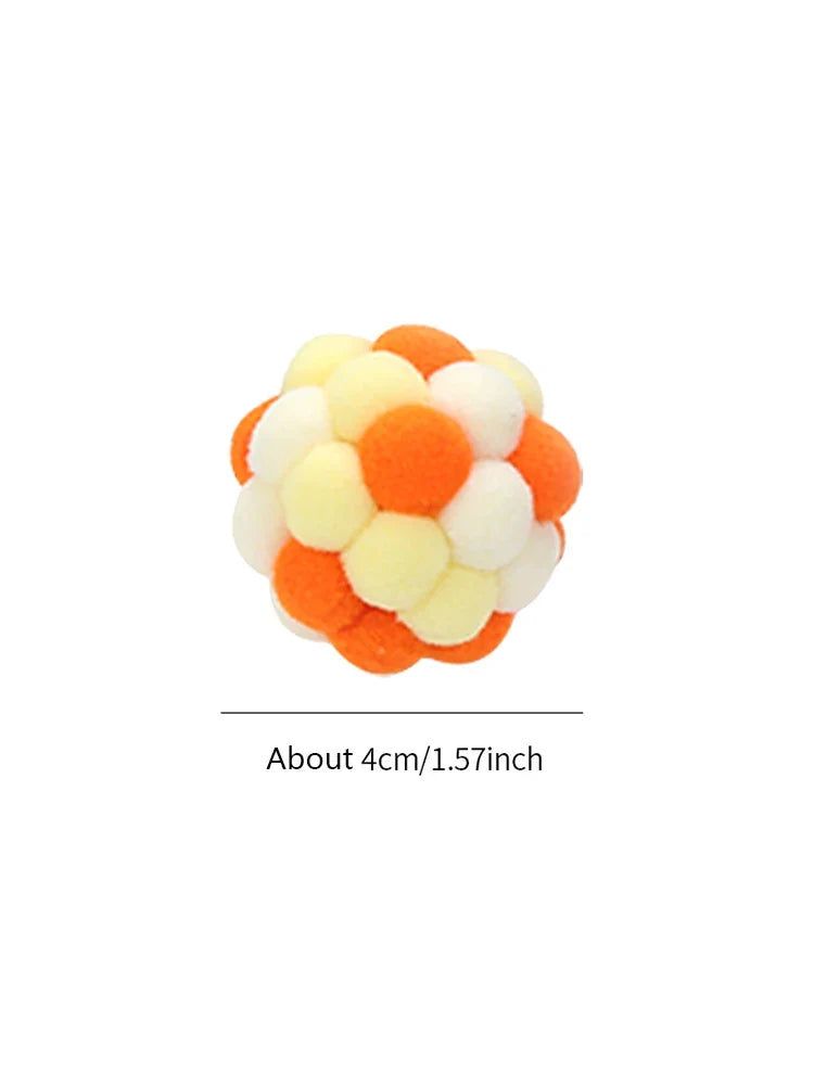 Cat Toys Colorful Handmade Bell Ball, Interactive