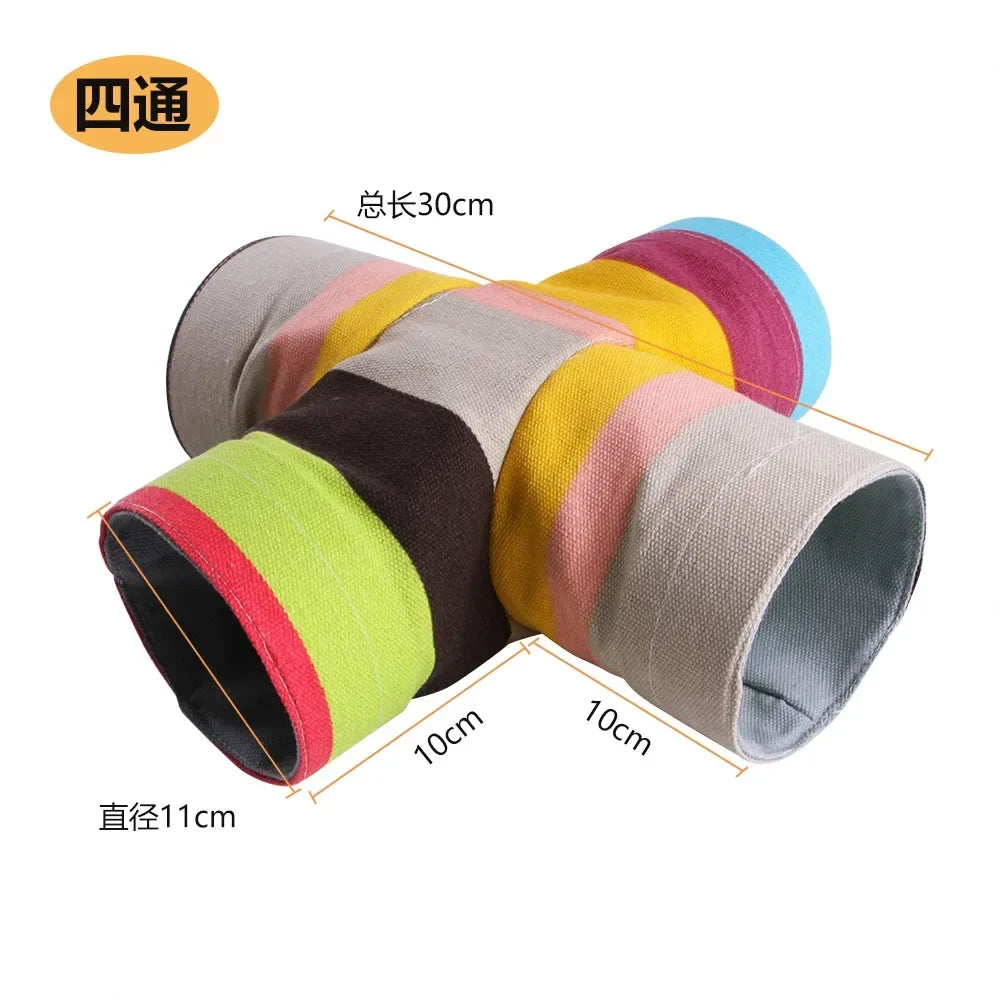 Rainbow Leopard Print Foldable Pet Tunnel - ProPawPet.com