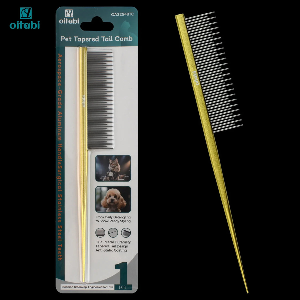 Oitabi Professional Pet Grooming Comb for Dogs & Cats Dual – Dog Supplies