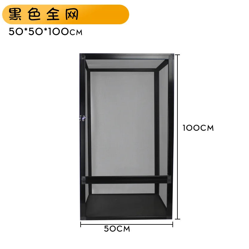 Reptile Pet Housing Chameleon Lizard Snake Aluminum Detachable, Breathable