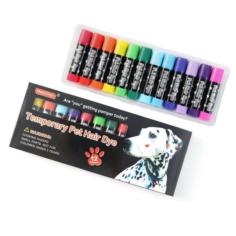 Pet Safe 12 Colors Hair Dye Stick Washable Non Toxic Dog – Dog Supplies