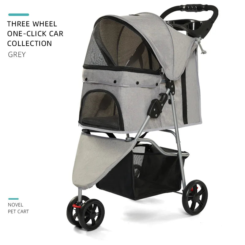 Portable Outdoor Pet Stroller Cart Foldable Travel Carrier – 6 Colors