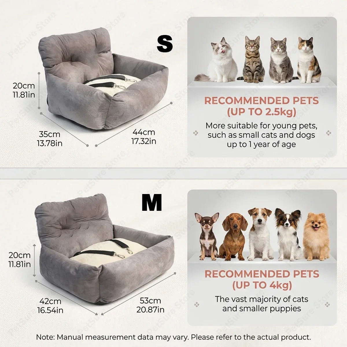 New Pet Car Safety Seat Bed Pad Removable - ProPawPet.com
