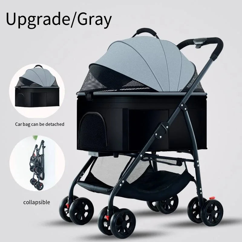 Pet Car Strollers 3in1 Lightweight Foldable - ProPawPet.com