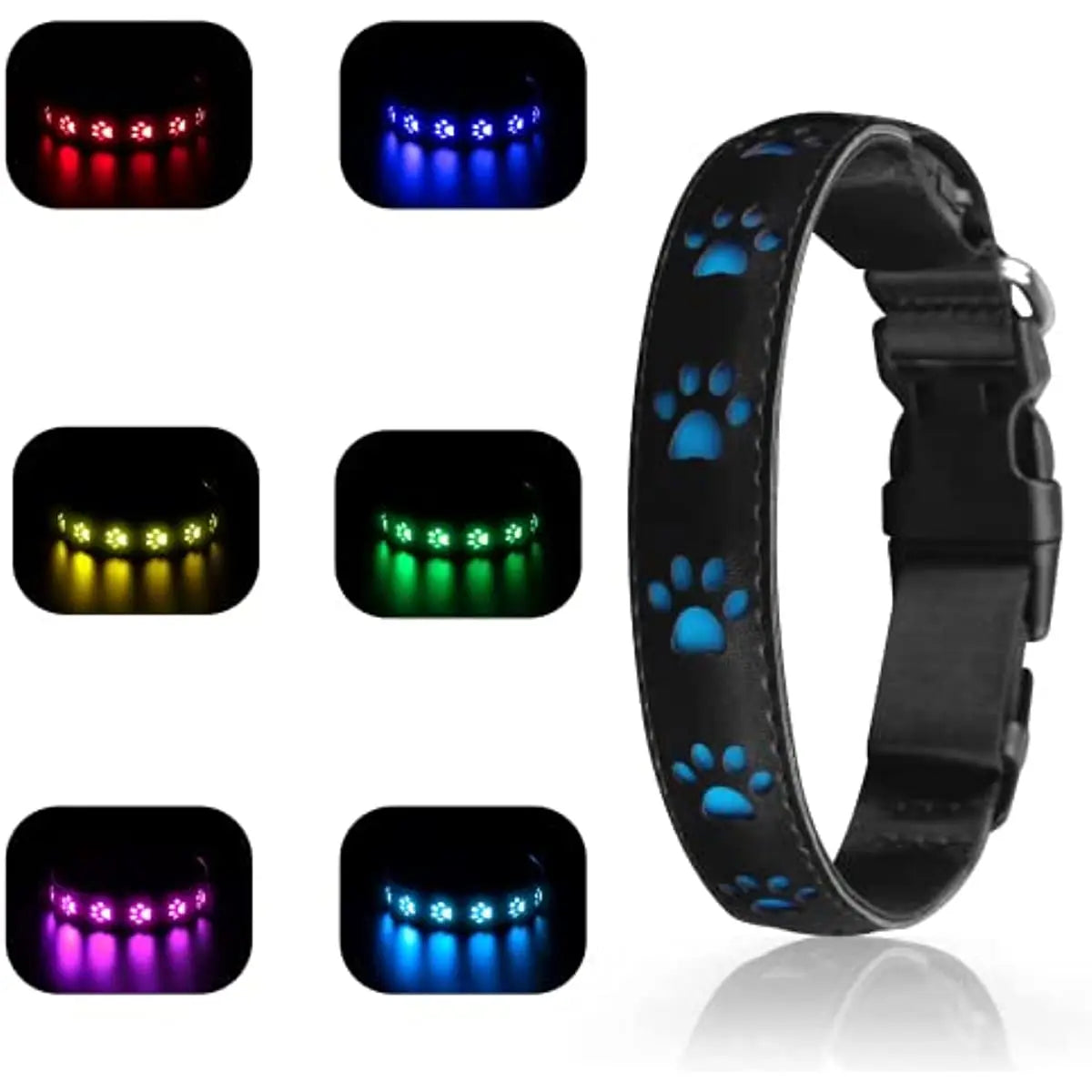 7 Modes Led Dog Collar Bone Colourful Light - ProPawPet.com