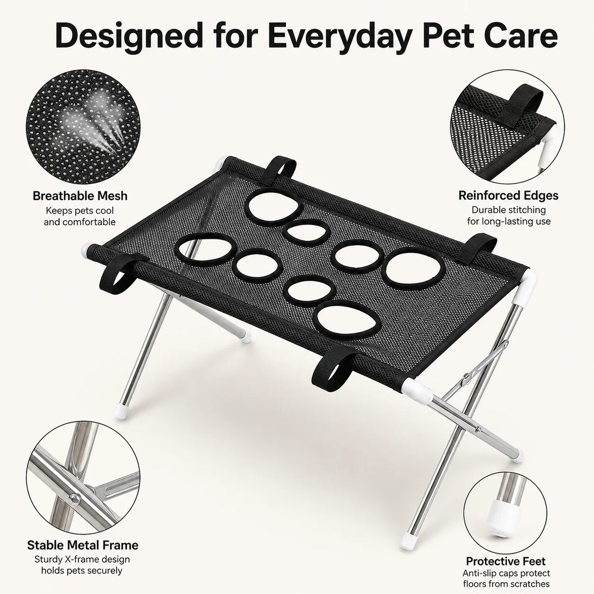 Foldable Pet Grooming Table Dogs & Cats Breathable Mesh Home – Dog Supplies