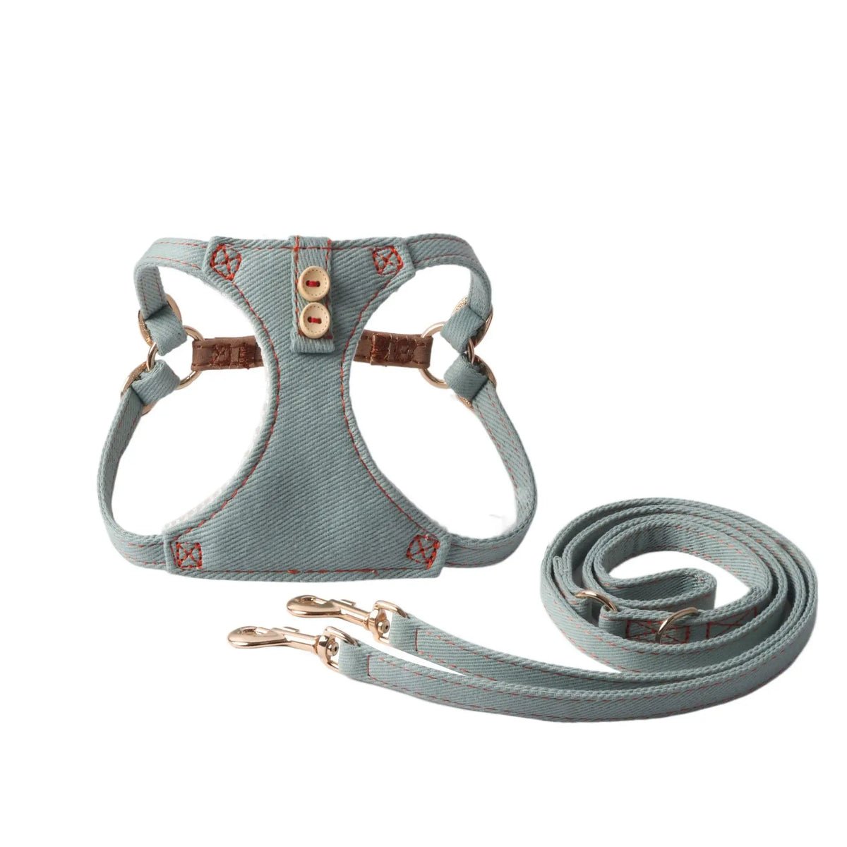 Cotton Denim Dog Harness & Pet Leash Set - - ProPawPet.com