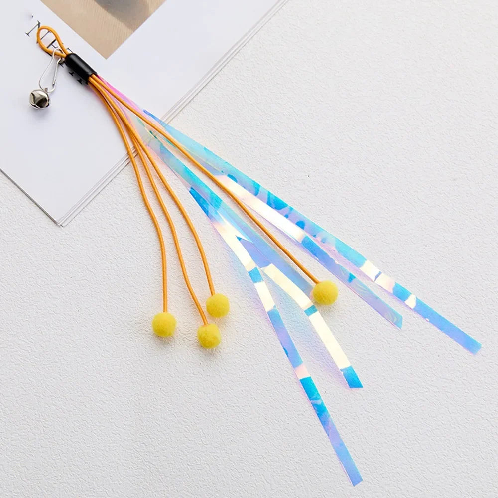 Colorful Tassels Cat Teaser Refills Soft Ball – Interactive & Puzzle Cat Toys
