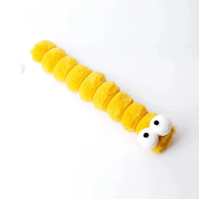 Cute Big-eyed Caterpillar Cat Plaything Soft Plush Teeth Grinding – 3 Colors