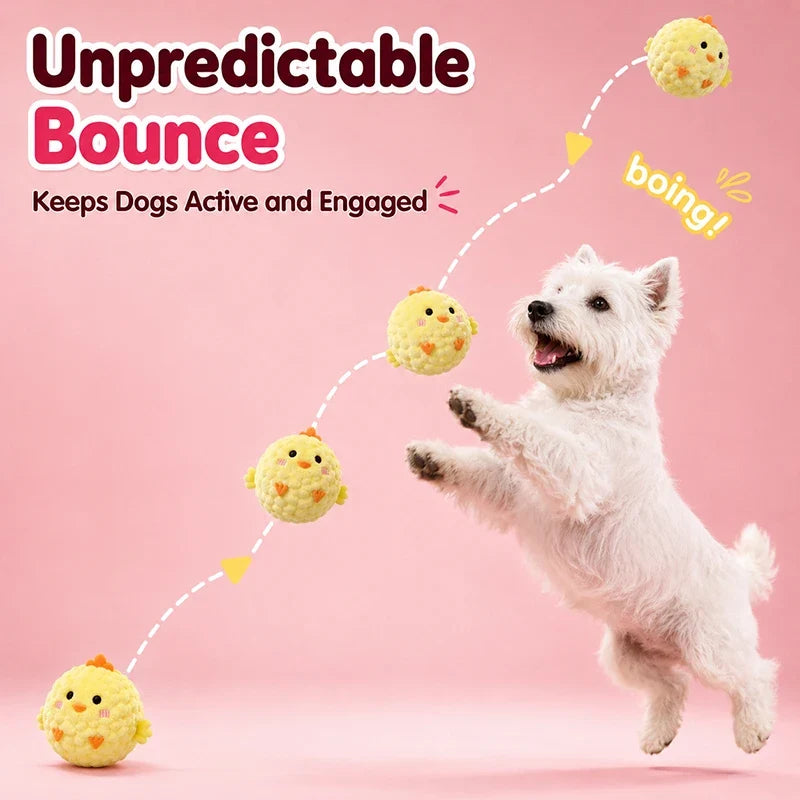 Interactive Mini Plush Bounce Ball Dog Squeaky Toy – photo 5