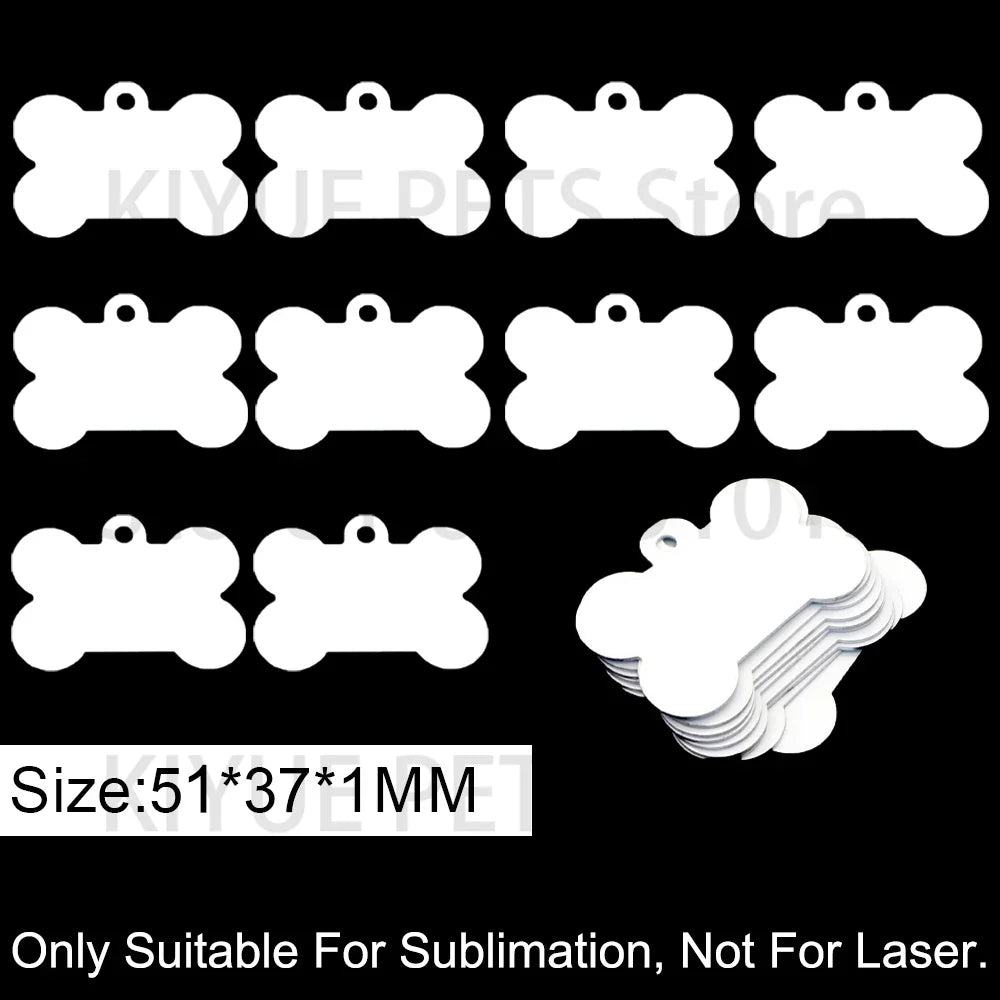 Customize Sublimation Dog Tag Pet Aluminum ID Cat Accessories – 12 Colors