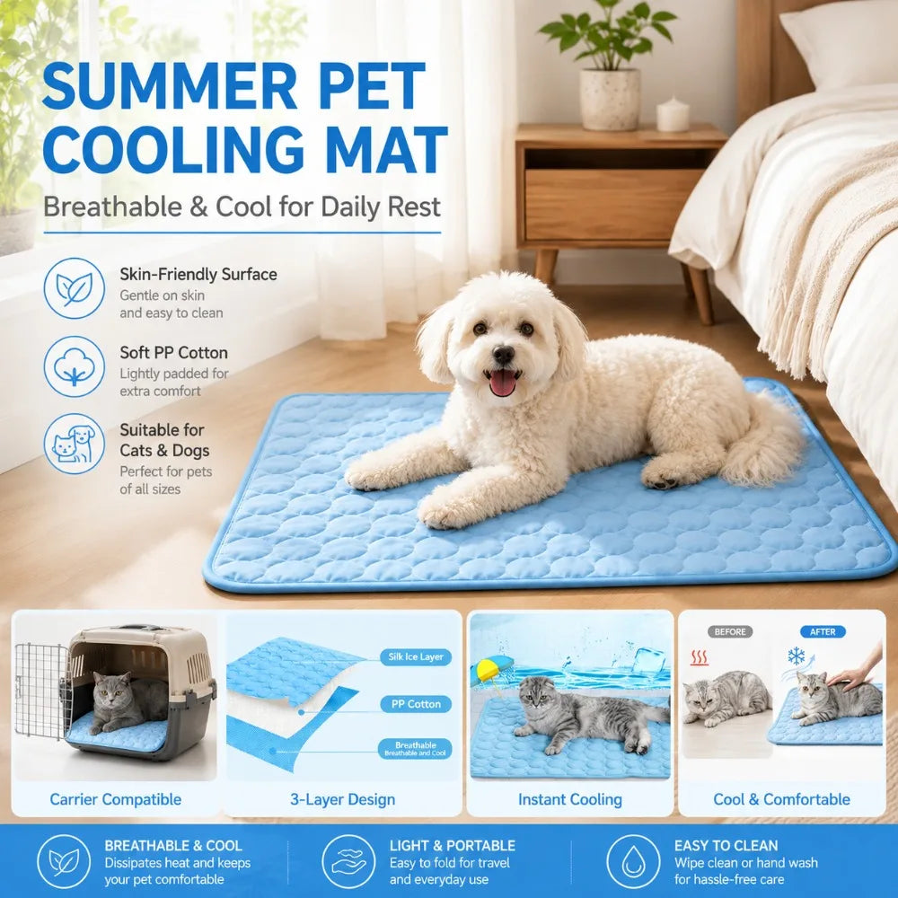 Summer Cooling Pet Bed Mat for Cats Dogs - ProPawPet.com