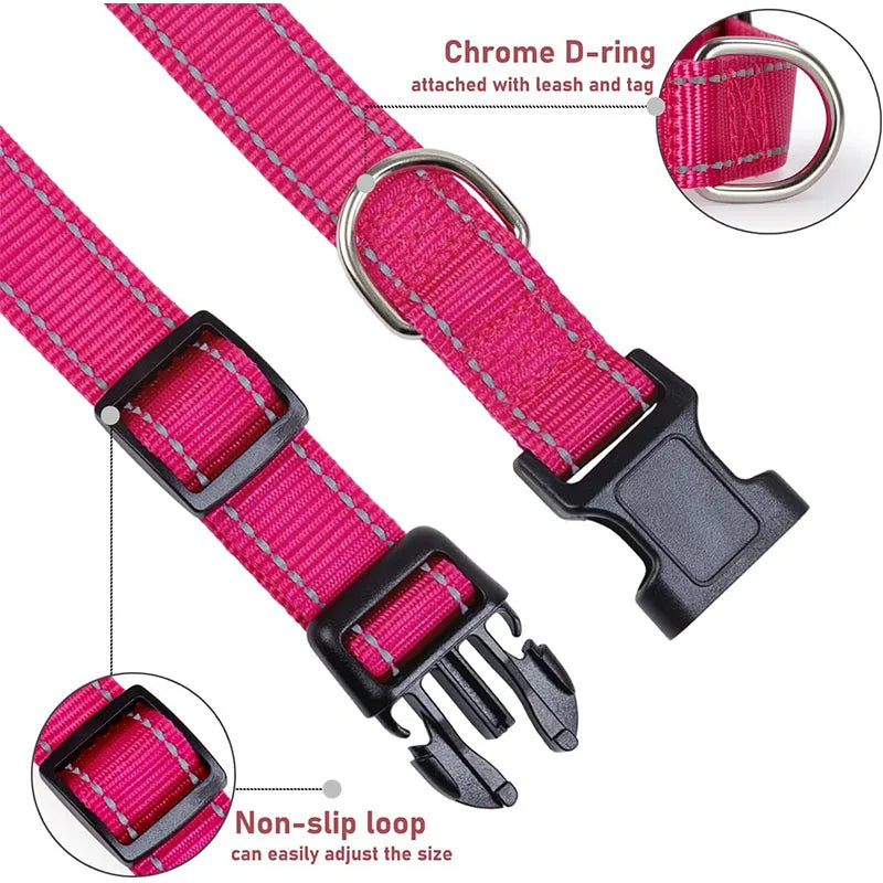 1PC Reflective Dog Collar with Buckle - ProPawPet.com