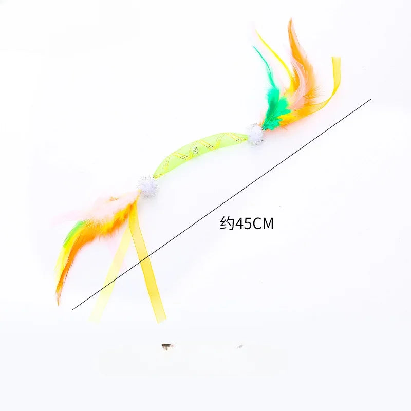 Cat Toys Colorful Hoses Feathers Cat Teasing - ProPawPet.com