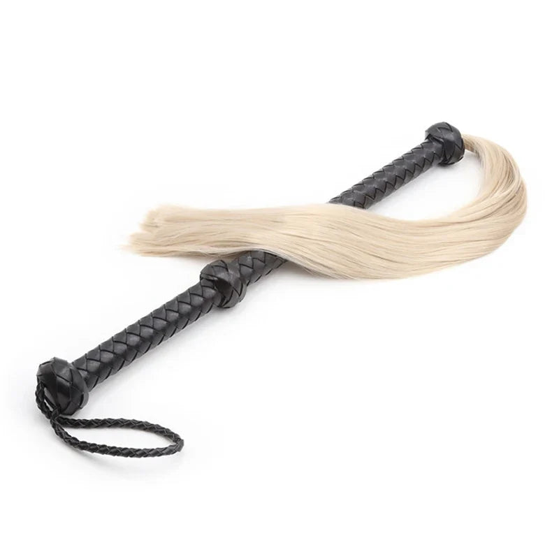 44.5cm Black Leather Woven Long Handle - ProPawPet.com