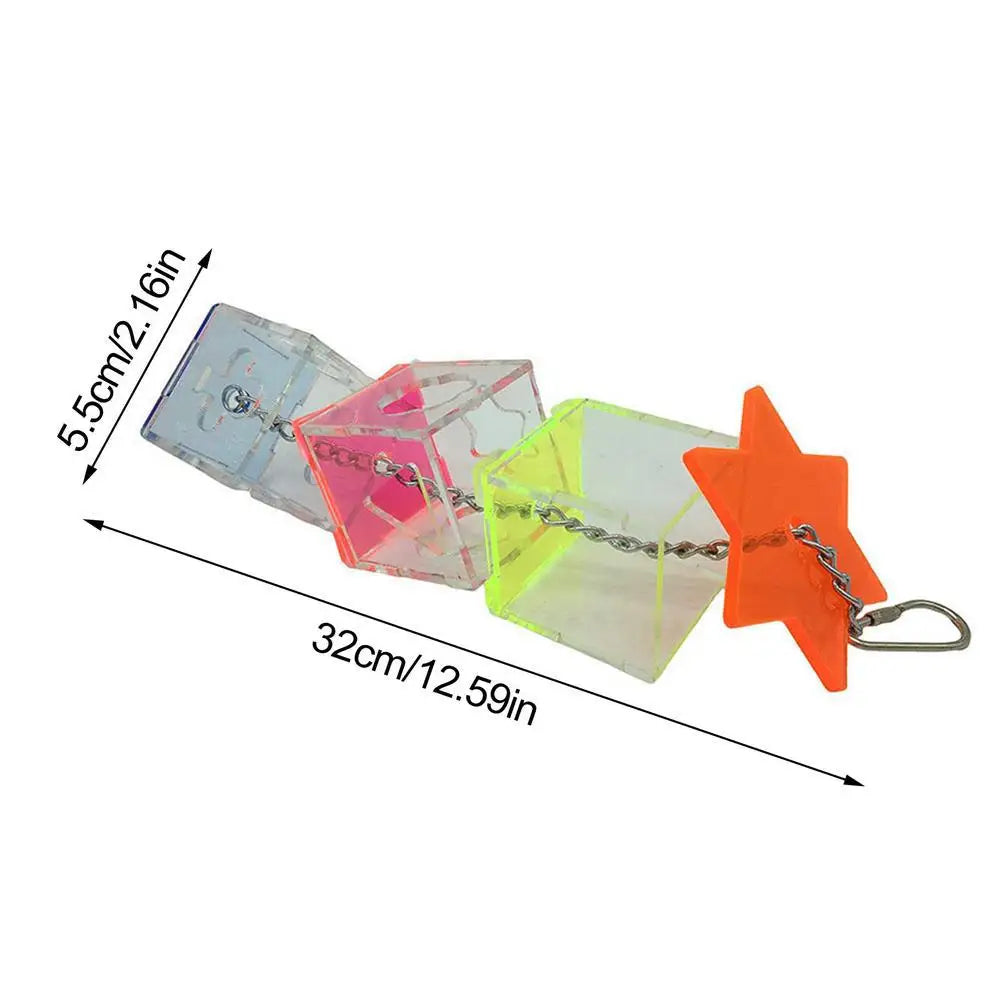 Acrylic 3 Layer Parrot Hanging Chewing Feeding Plaything