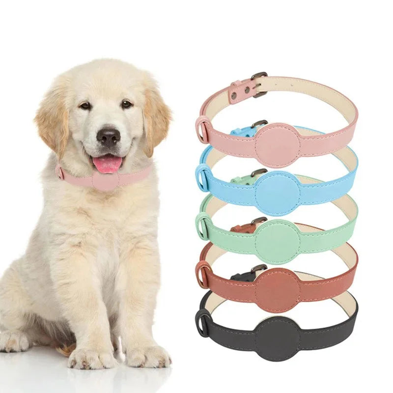 Leather AirTag Cat Collar-Non Breakaway - ProPawPet.com