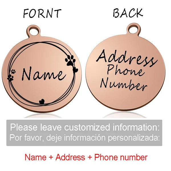 Custom Personalized Cat Dog ID Circle Tag - ProPawPet.com