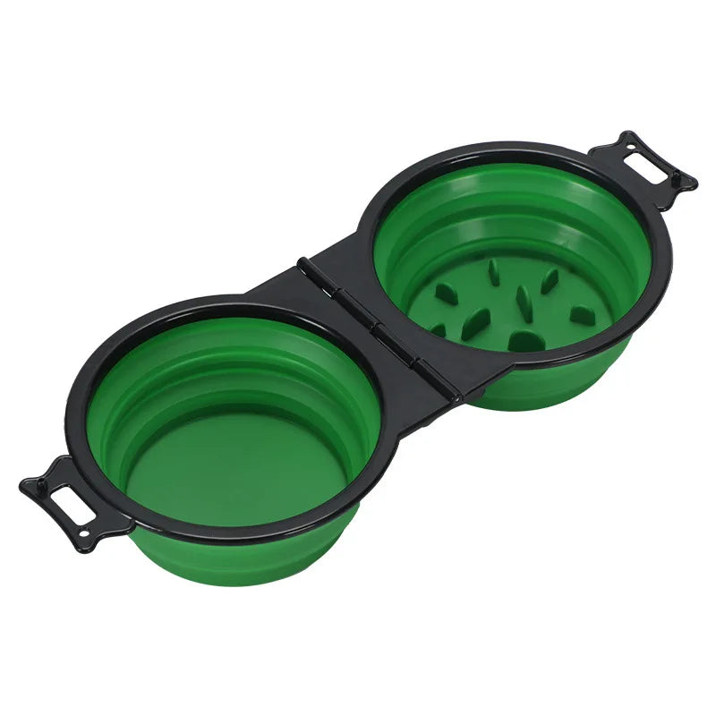 1-piece 2-in-1 Foldable Dual Dish – Dog Supplies