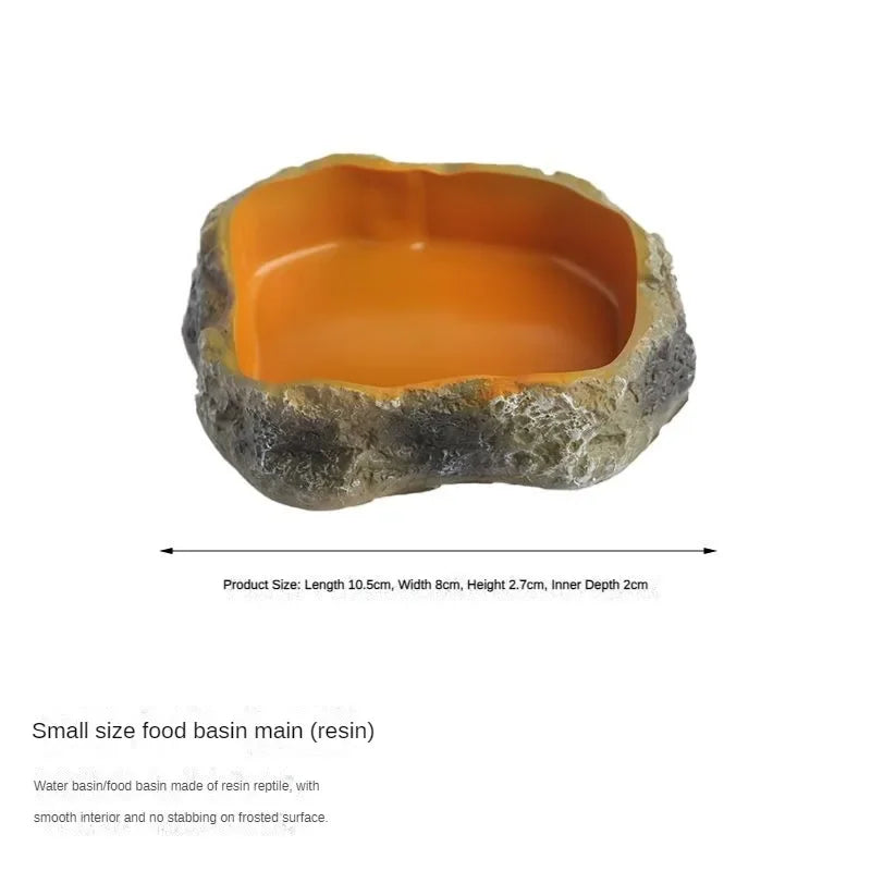 Reptile Water Basin Pet Amphibian Drinking Feeding Trough – 2 Colors