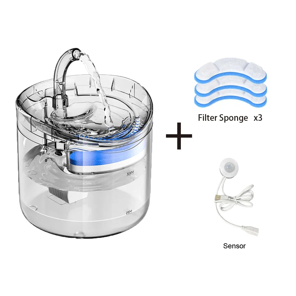 Quiet 2l Cat and Dog Drinker Activated Carbon Filter