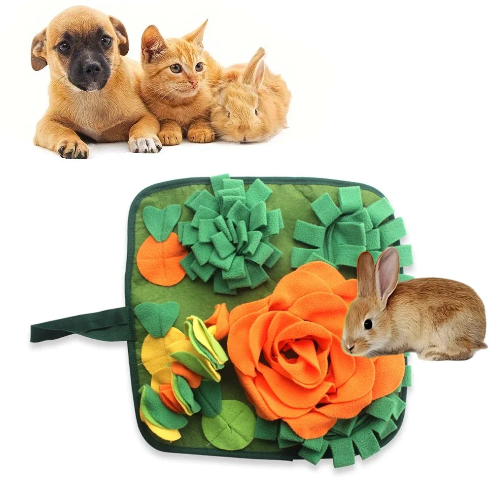 Rabbit Pet Snuffle Mat for Small Animals Dogs Puzzle Plaything