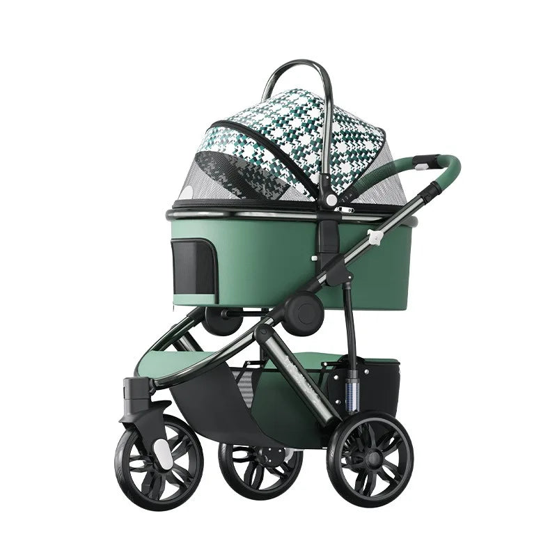 Washable Foldable Pet Carrier 4 Wheels Adjustable Comfortable, Portable