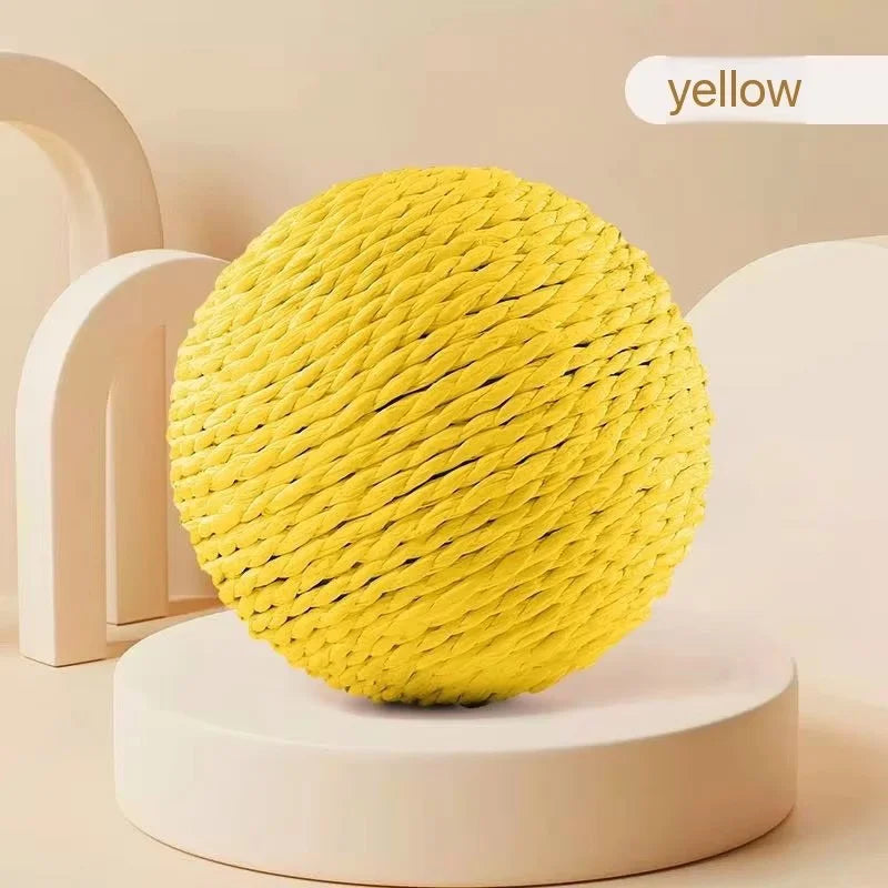 Large Sisal Cat Ball Plaything, Interactive Scratching Chew Toy – 3 Colors