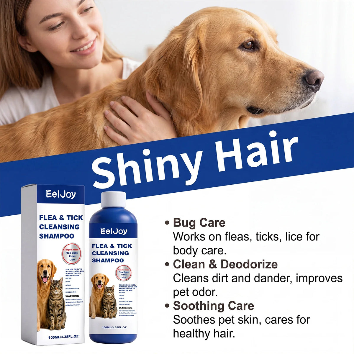 Pet Flea Tick Lice Removal Shampoo Deep - ProPawPet.com