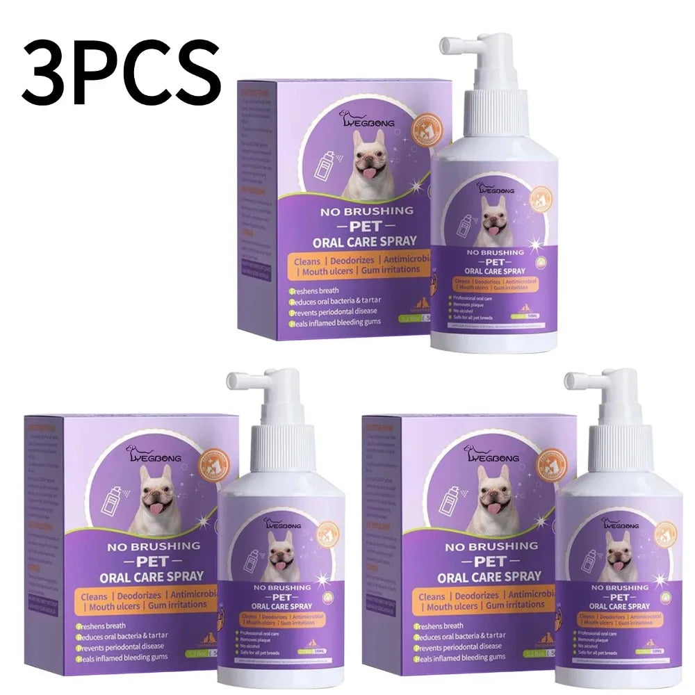 1- Portable Pet Teeth Cleaning Spray for Dogs & Cats Breath – Dog Supplies