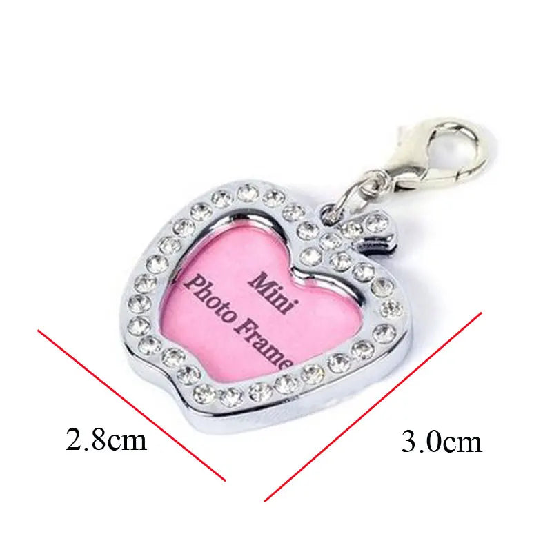 Dog ID Tag Cat Collar Pendant Crystal Photo Frame Bone – Dog Collars