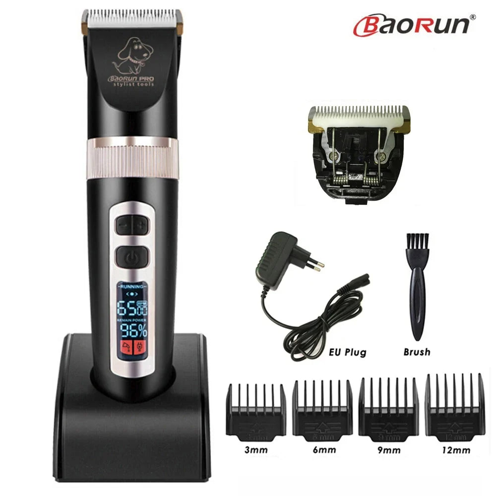 Baorun P9 Dog Hairclipper Professional LCD Screen Cat Clippers, Rechargeable