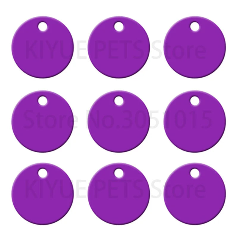 20Pcs Round Shape Aluminum Pet ID Tag 2 - ProPawPet.com