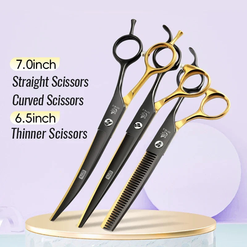 Fenice 6.5 7 Inch Black Gold Pet Grooming Shears Straight – Dog Supplies