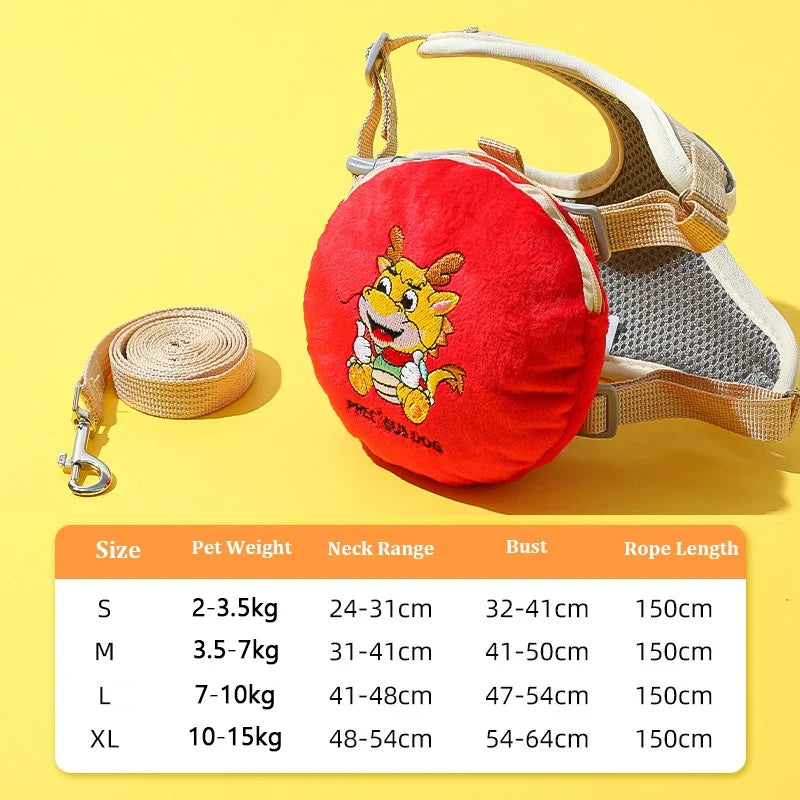 Hamburger Bag Dog Harness Set Outdoor - ProPawPet.com