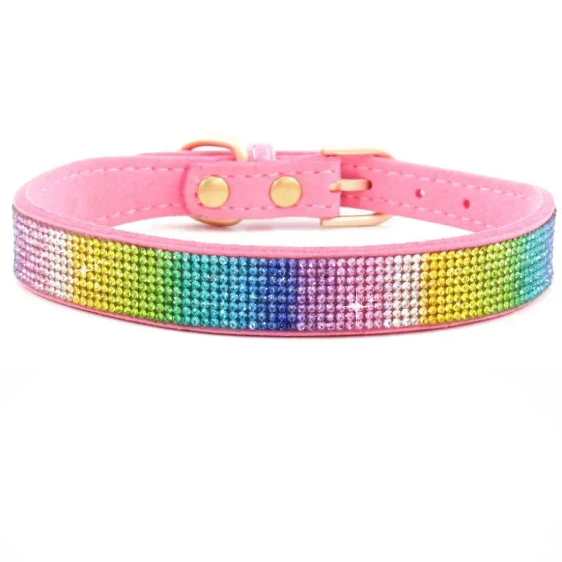 Suede Fiber Crystal Dog Collar Comfortable - ProPawPet.com