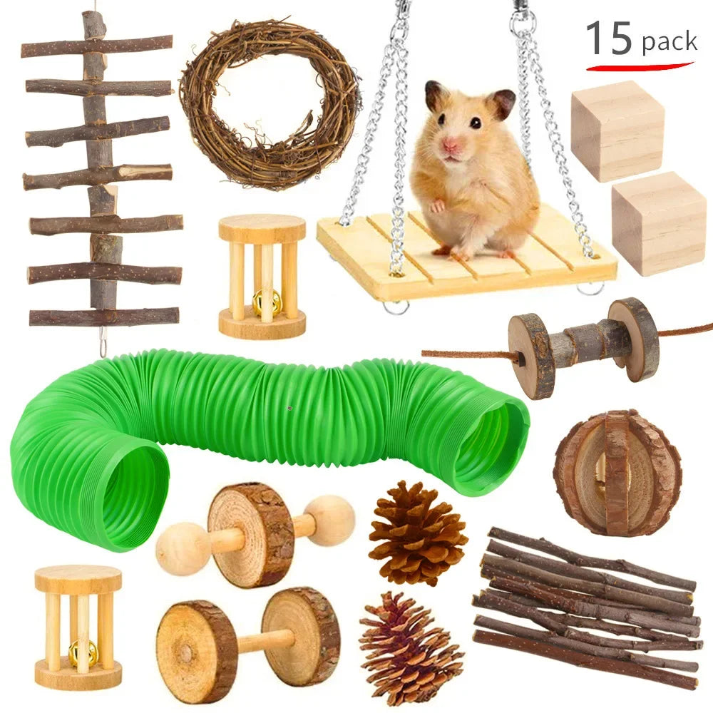 Rabbit Guinea Pig Parrot Play Molar Wooden Supplies – Bird Supplies