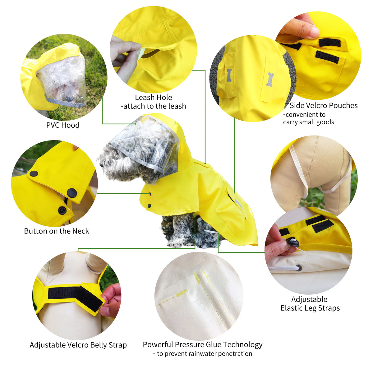 Dog Raincoat, Waterproof Rain Poncho with - ProPawPet.com